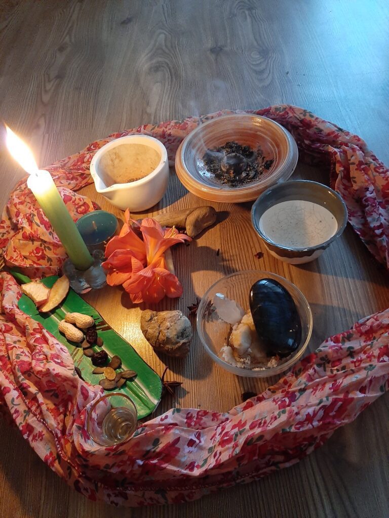 bowls and candle